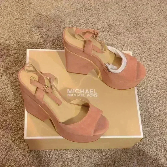 MICHAEL Michael Kors Shoes - Michael Michael Kors Pink Wedge Sandals, Size 10
